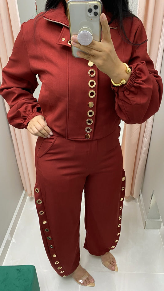 Victoria Bordeaux Pant Set