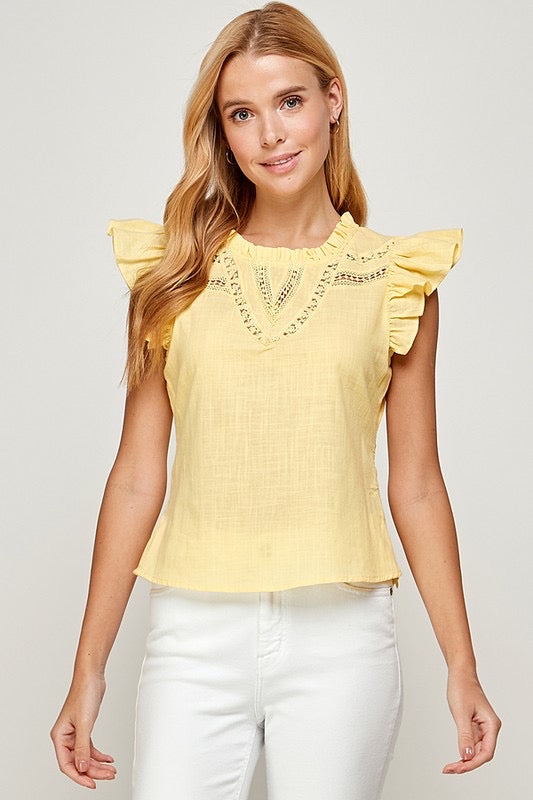 Lace Linen Top