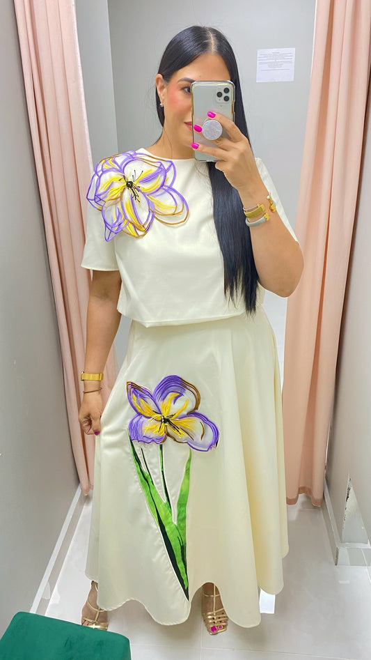 Kassandra Apricot Skirt Set