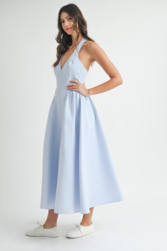 Gingham Halter Dress