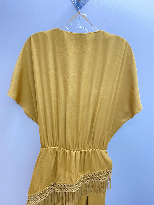 Silky V-neck Olive Jumpsuit