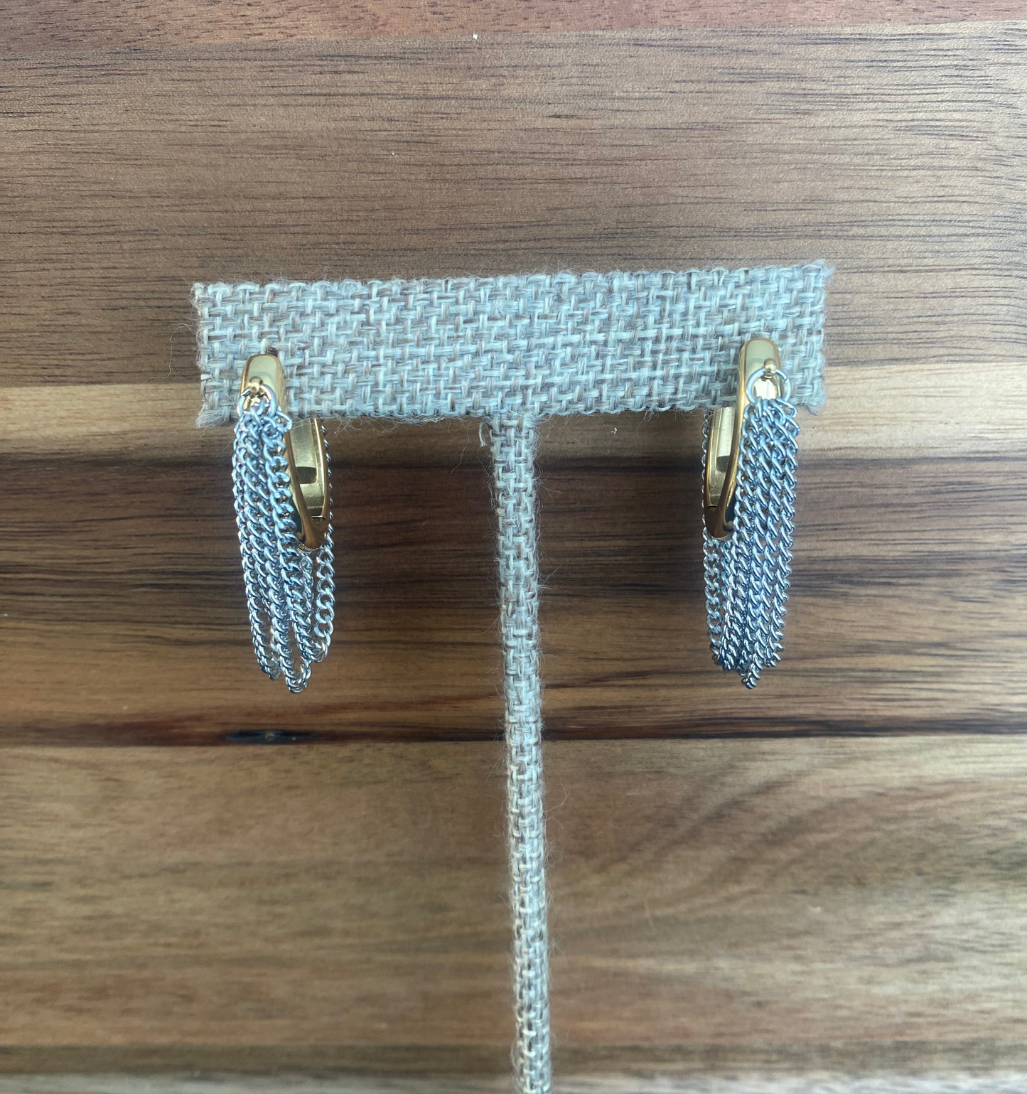 2 Tones Tassel Earrings