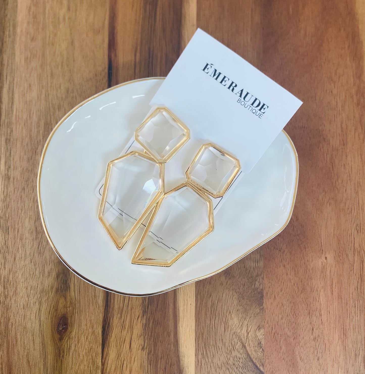 Clear Golden Earrings