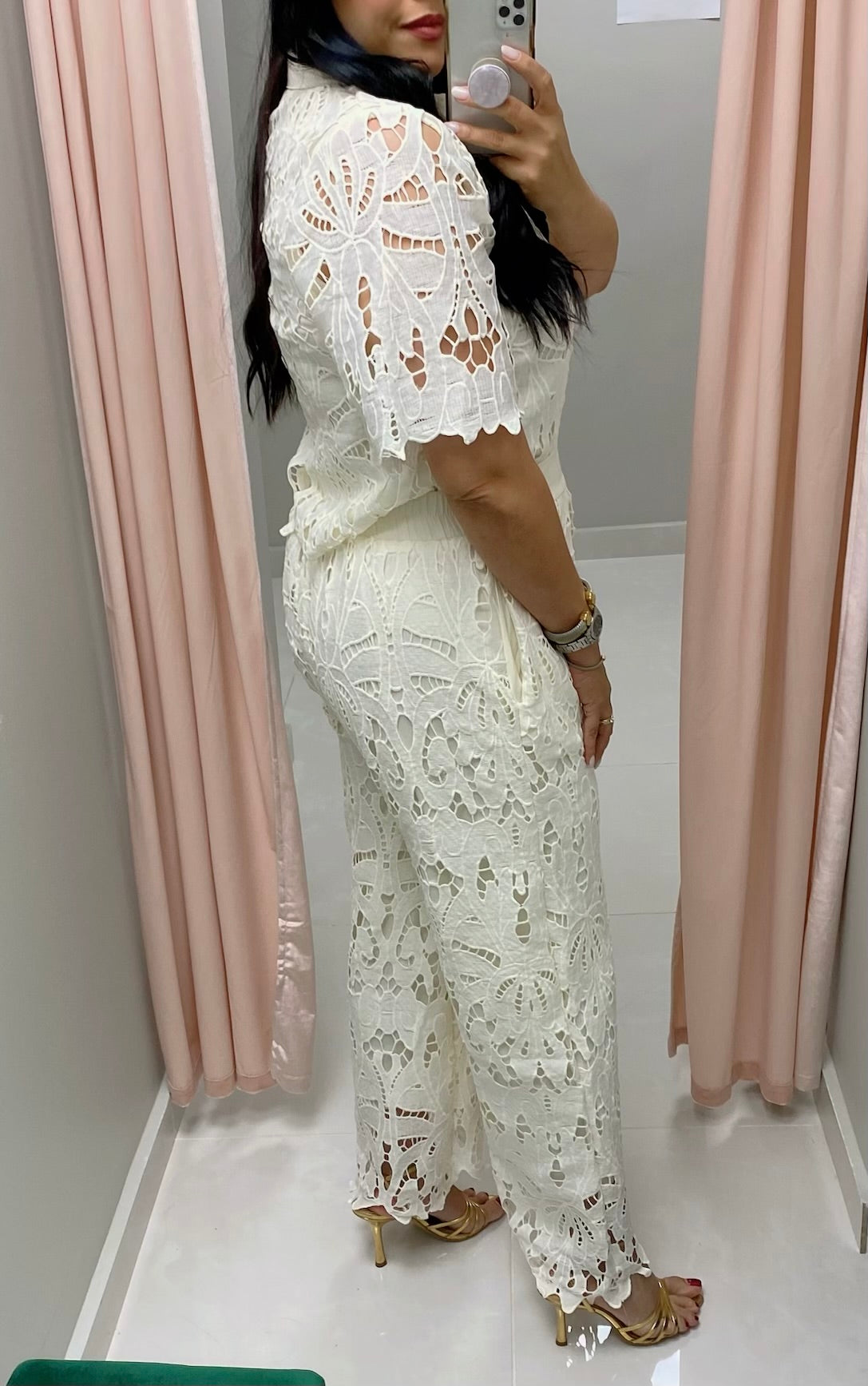 Ivory Lace Pant Set