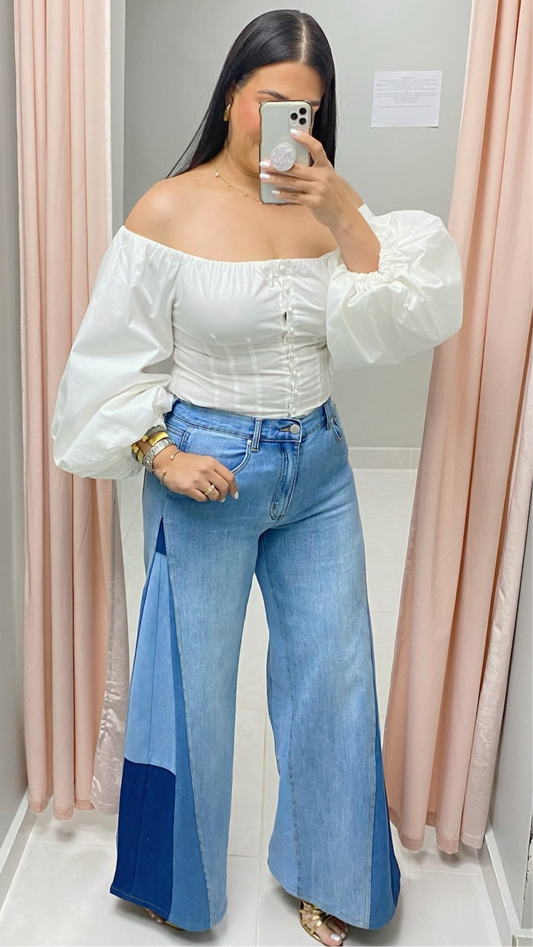 Élan Wide Leg Denim Pants