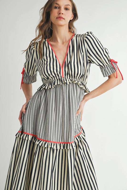 Stripes on Stripes Midi Dress
