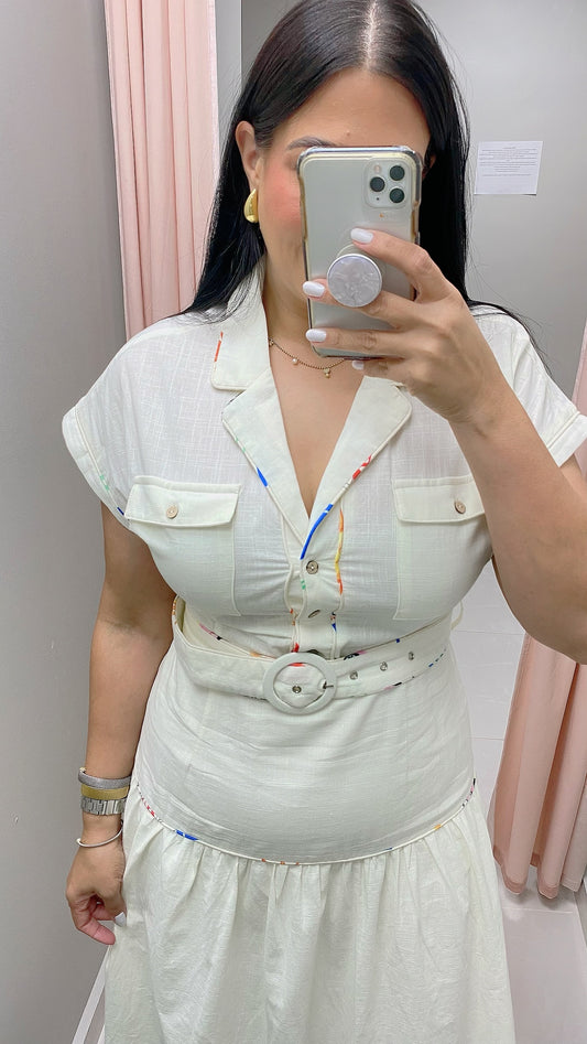 Serena Luxe White Midi Dress