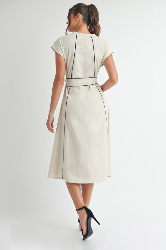 Mila Contrast Linen Dress
