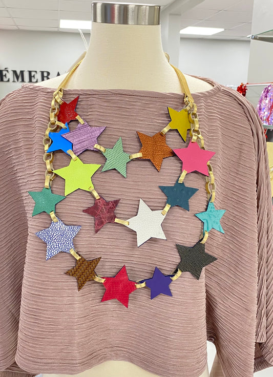 Stars Leather Necklace