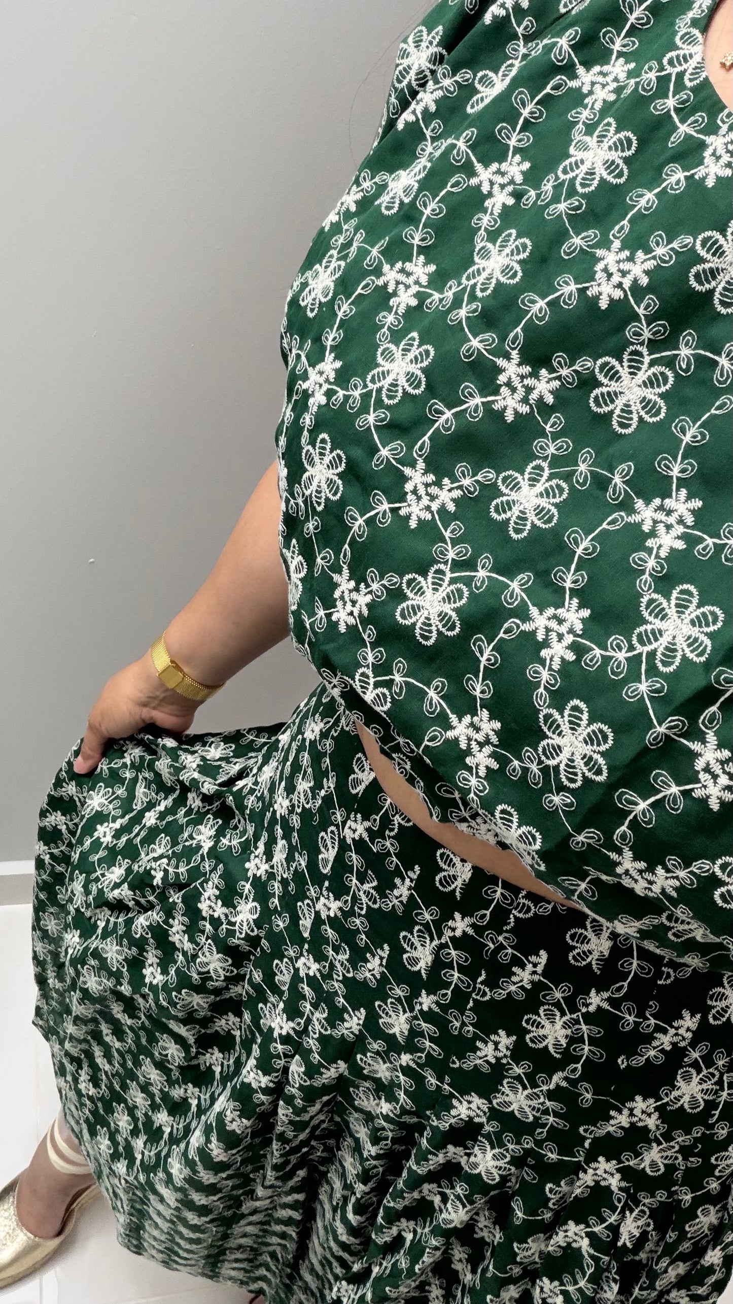 Grazia Hunter Green Skirt Set