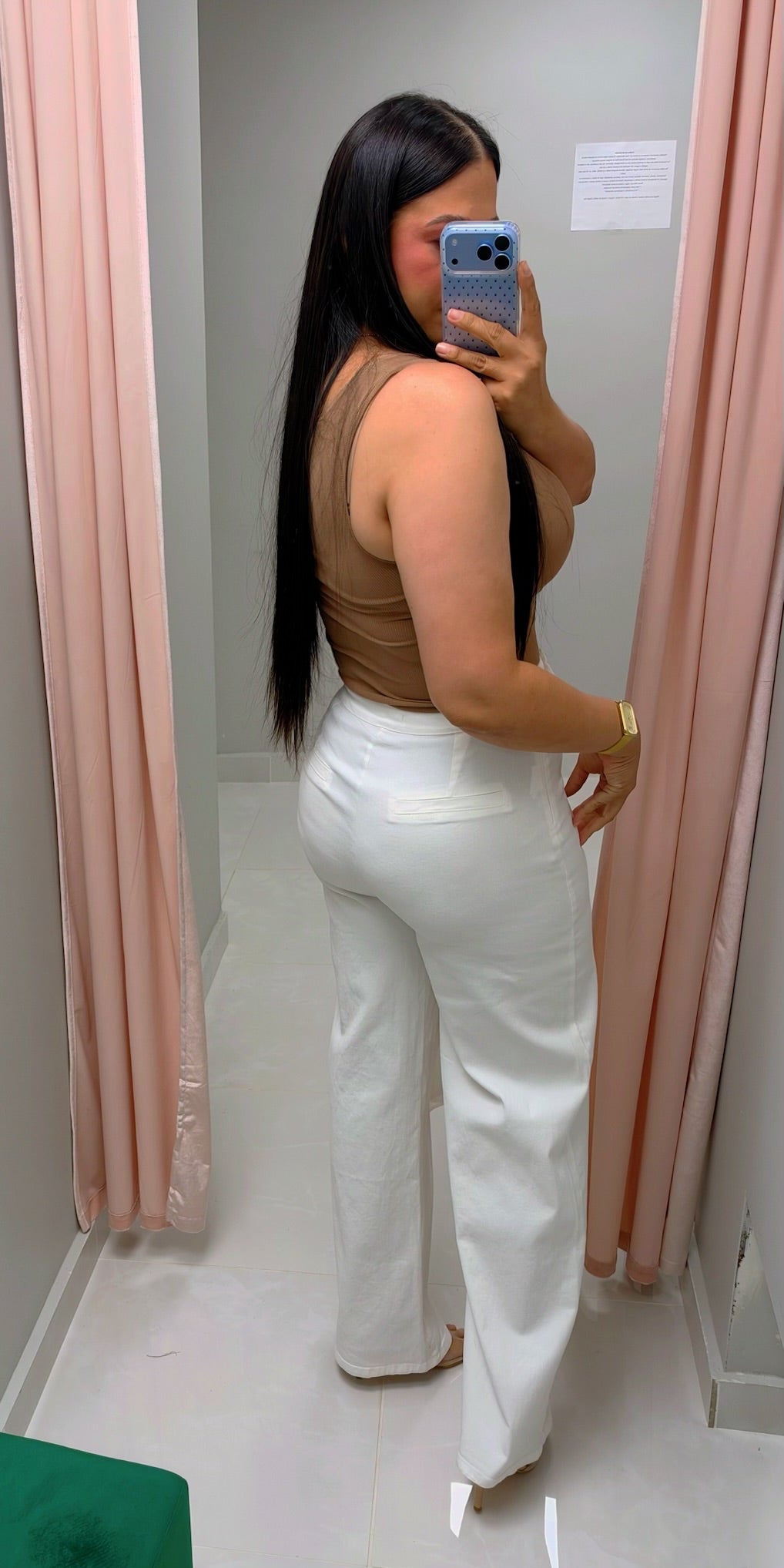 Nathalie Overlay White Denim Pants