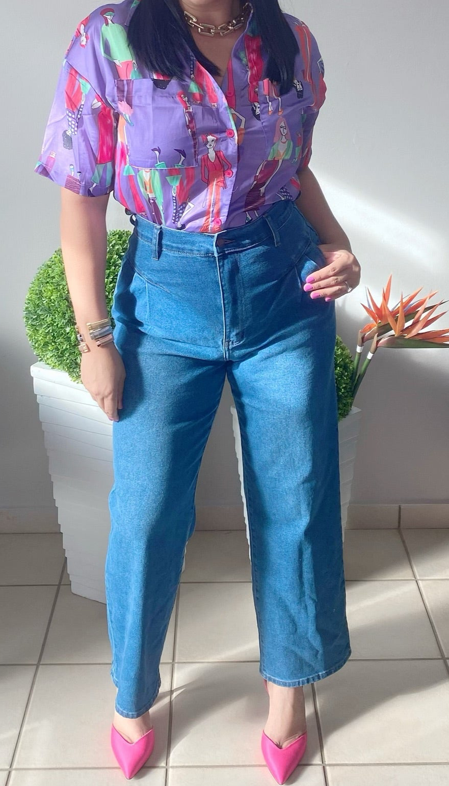 Girls Print Satin Shirt