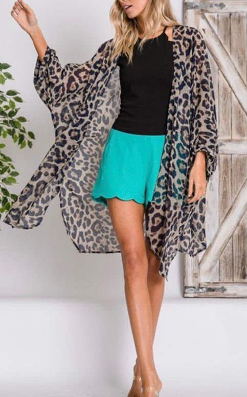 Kimono Leopard Boutique Print – Émeraude