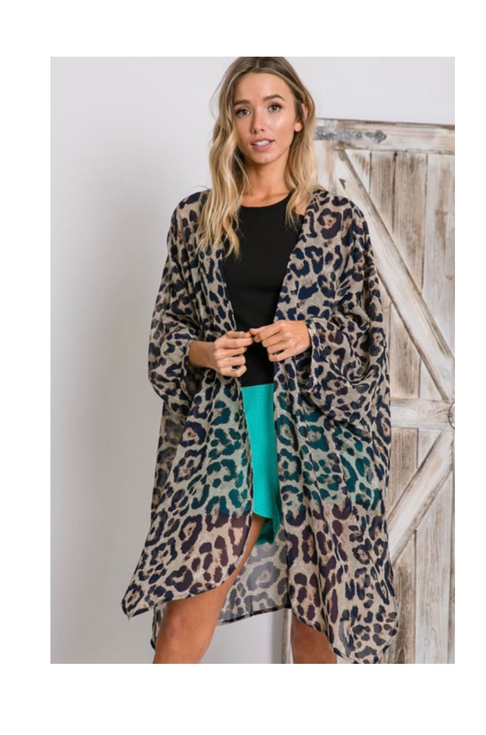 – Print Boutique Kimono Leopard Émeraude