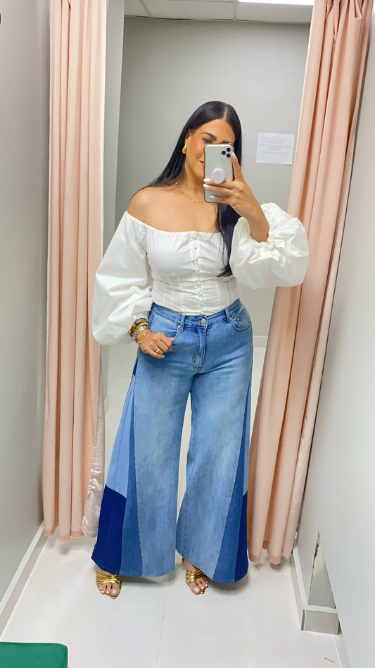 Élan Wide Leg Denim Pants