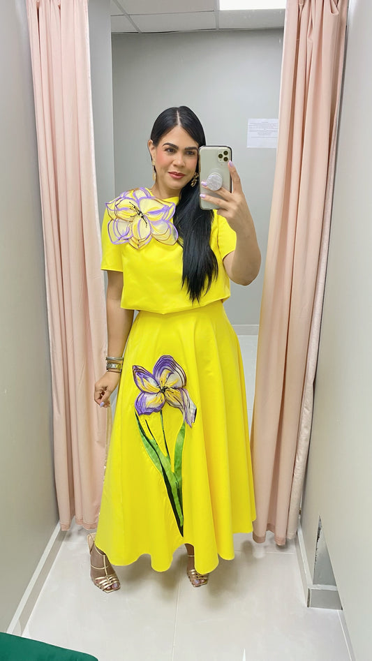 Kassandra Yellow Skirt Set