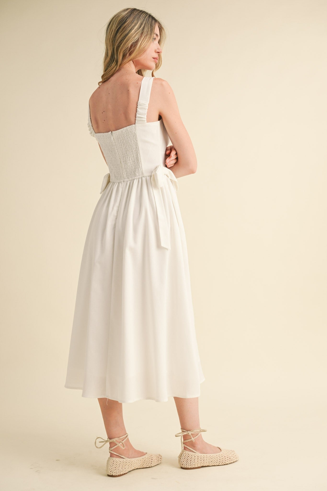 Bow Detail Midi Dress