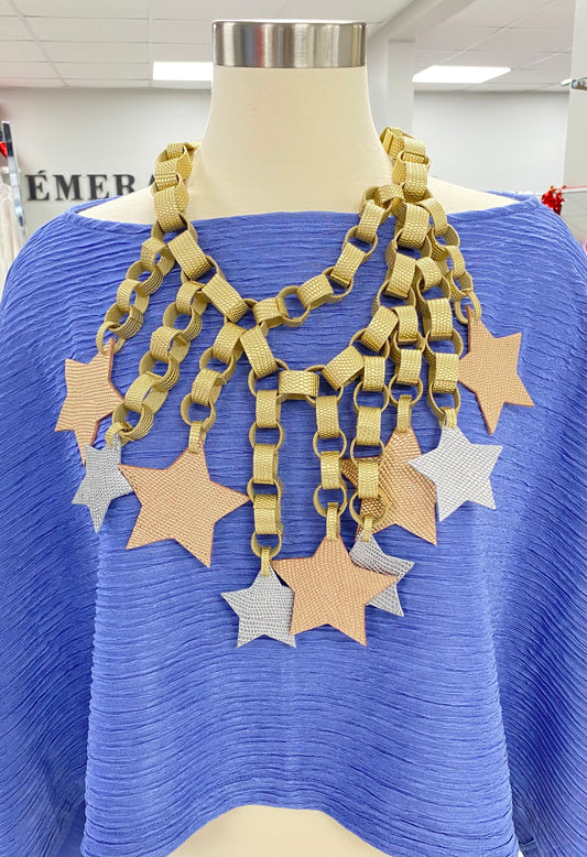 3 tones Stars Necklace by Arlene Díaz