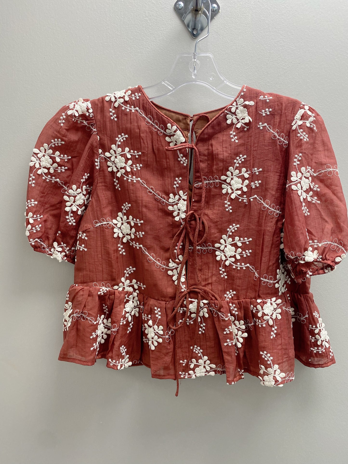 Maroon Embroidered Detail Top