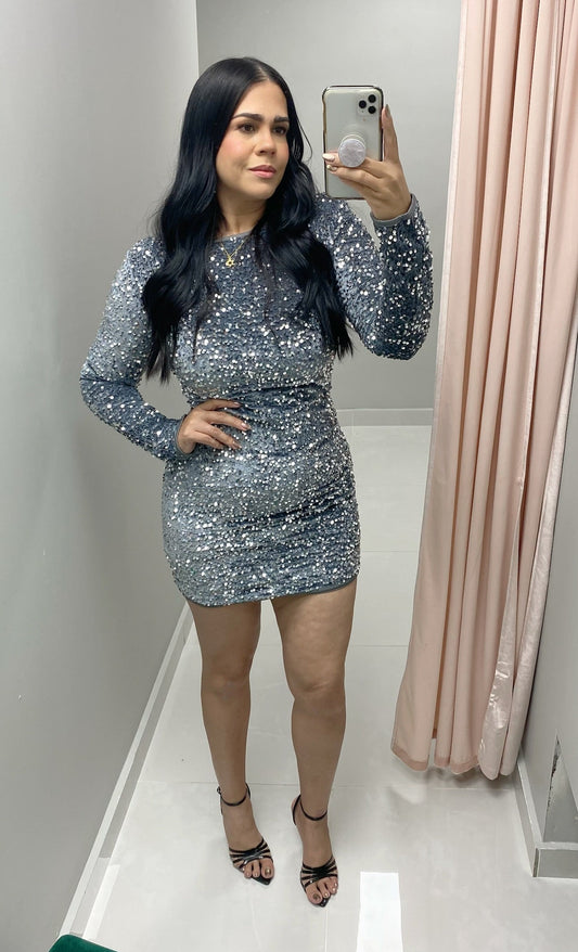 Silver Sequins Dress
