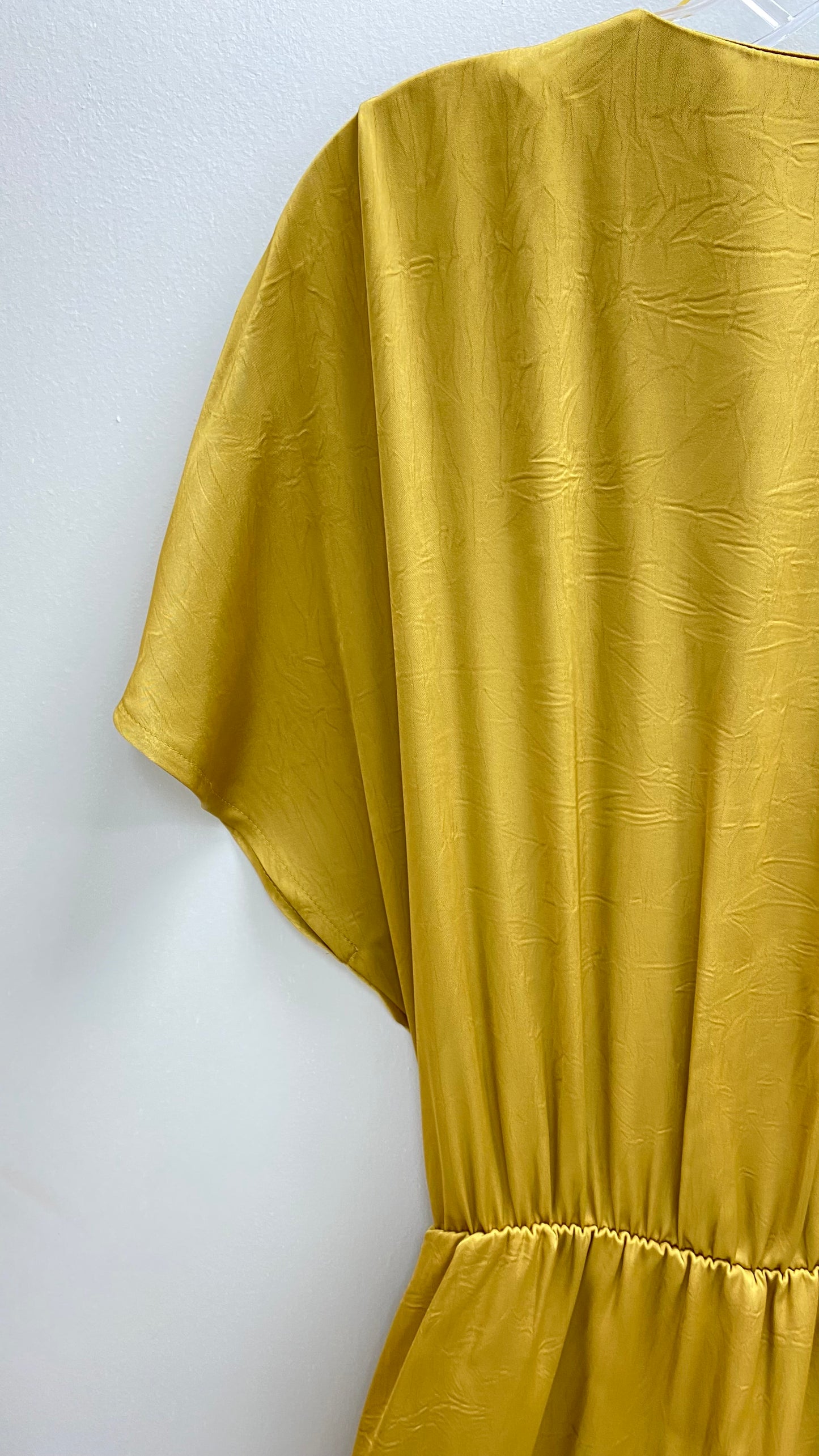 Silky V-neck Olive Jumpsuit
