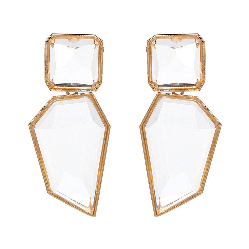 Clear Golden Earrings