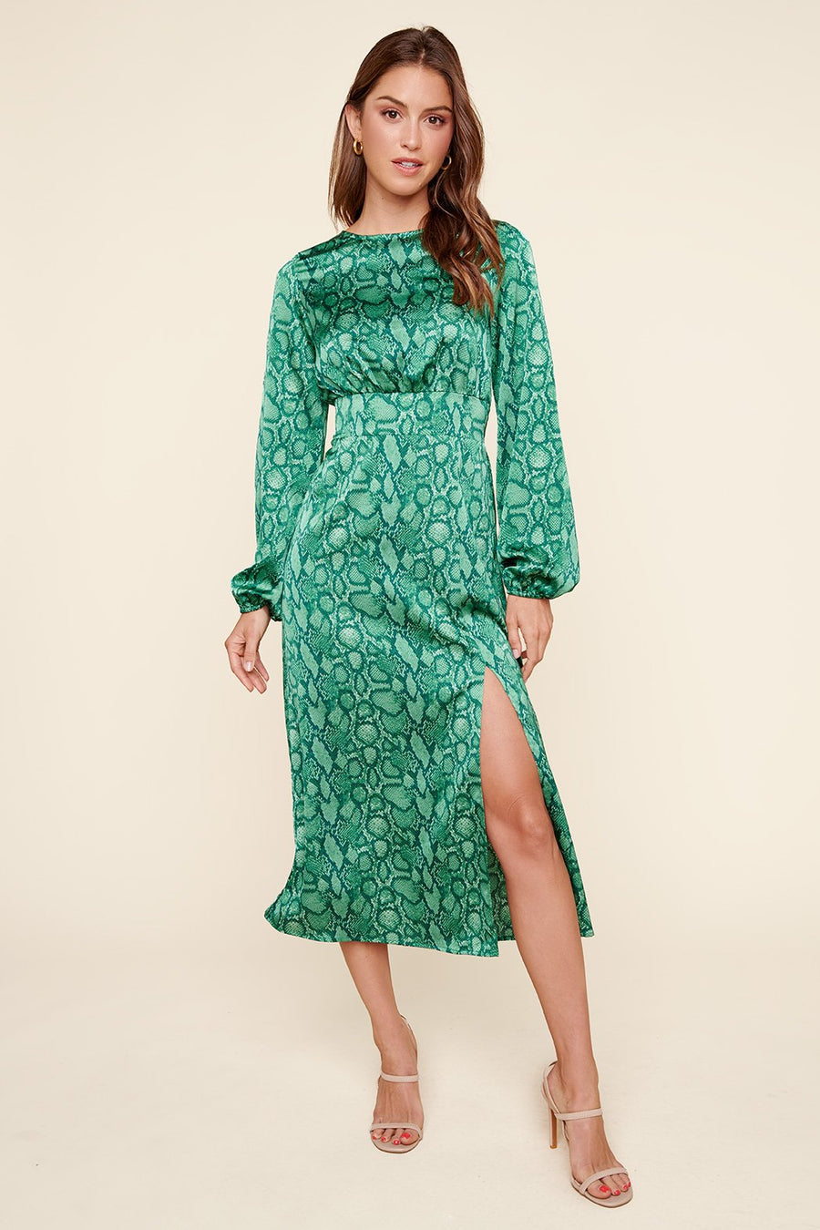 Gwen Snake Print Midi Dress