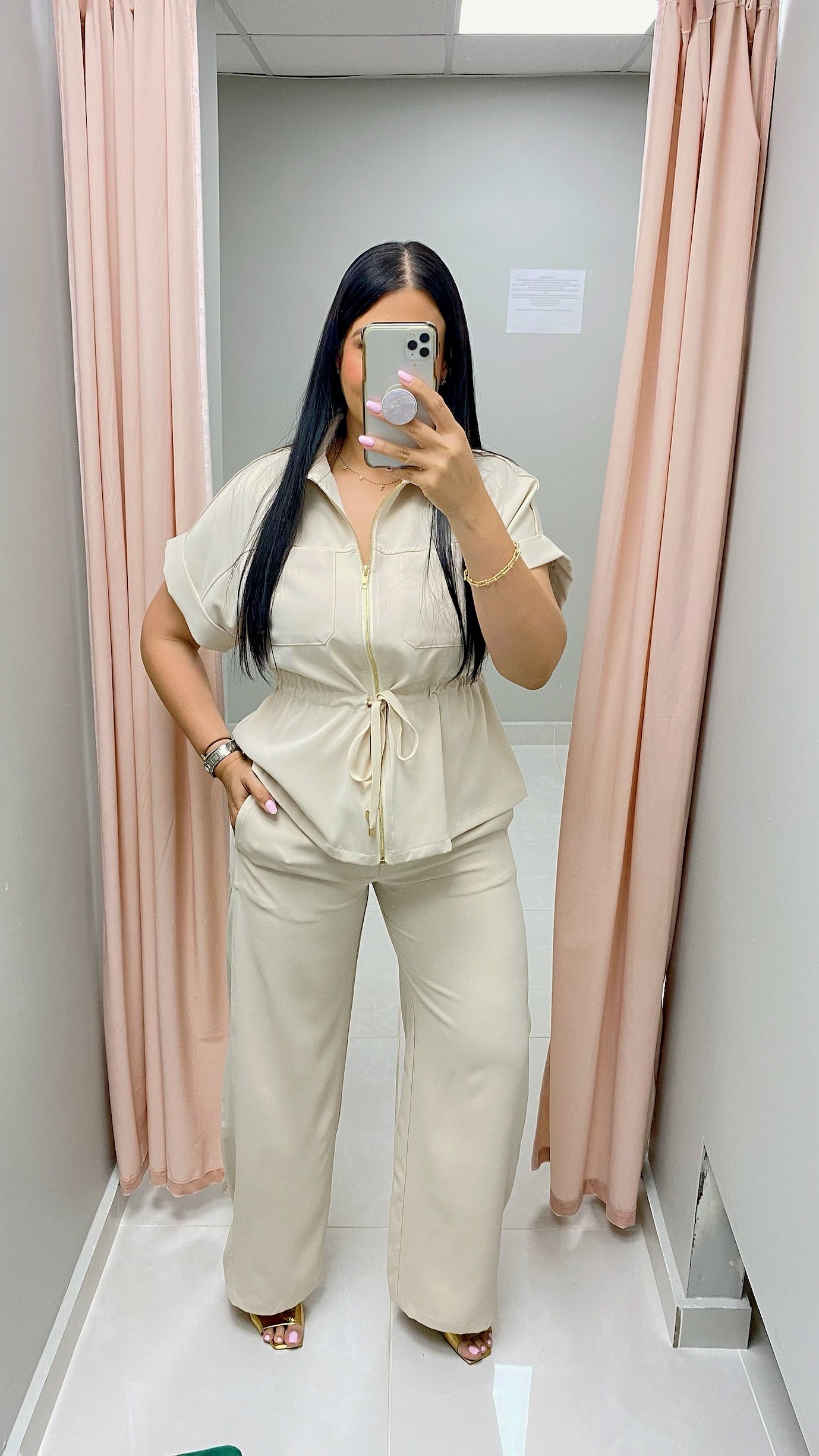 Lorena Cream Pants Set