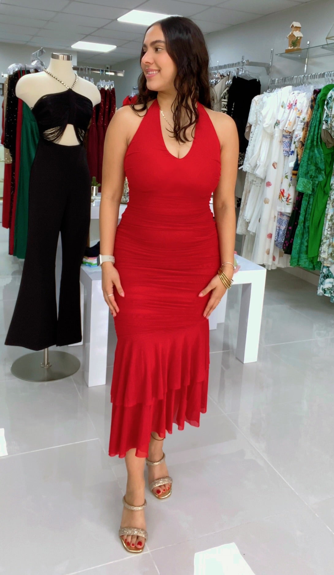 La Rouge Midi Dress