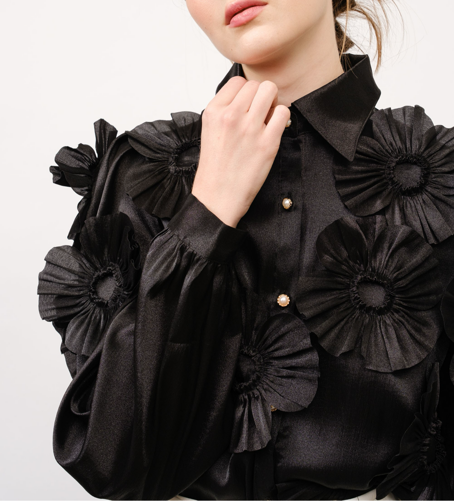 Floral Appliqué Blouse