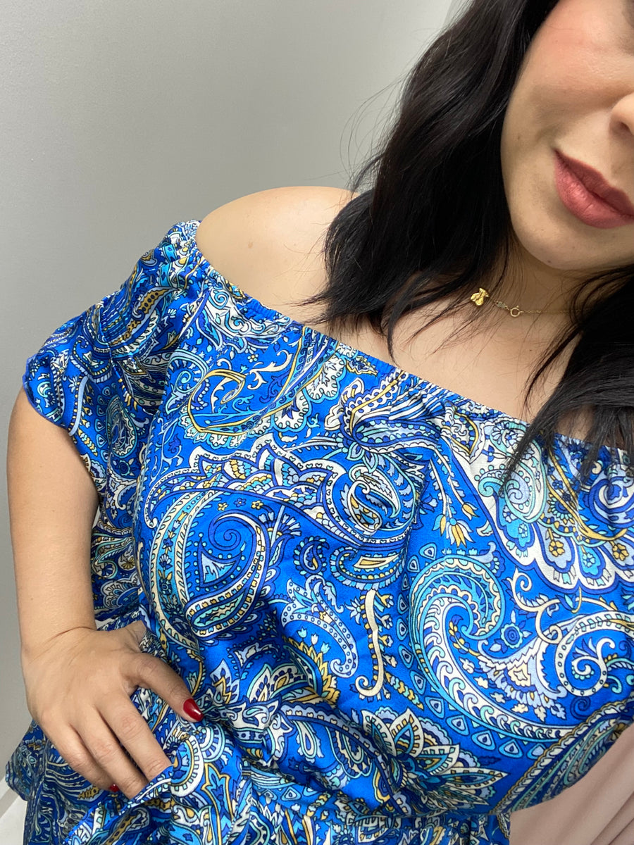 Paisley Blue Romper