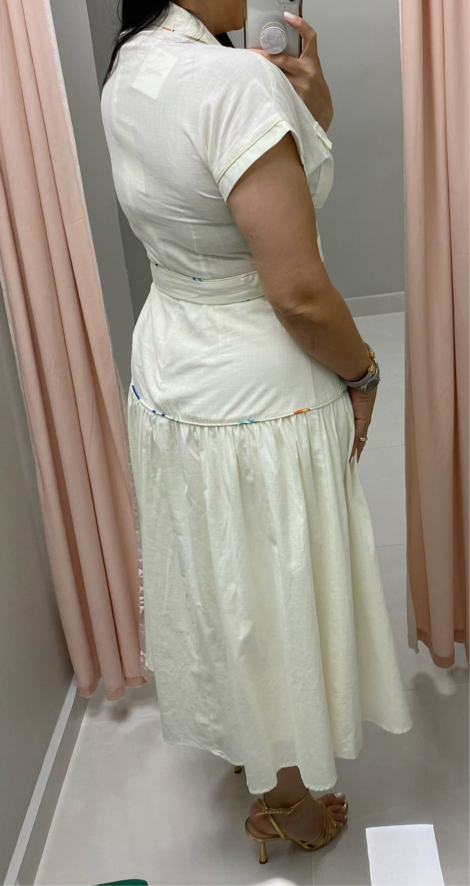 Serena Luxe White Midi Dress