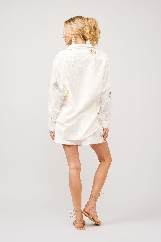 Seashell Embroidered Set