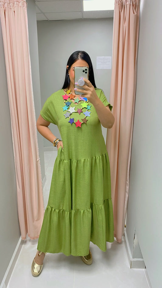 Lime Bluson Maxi Dress
