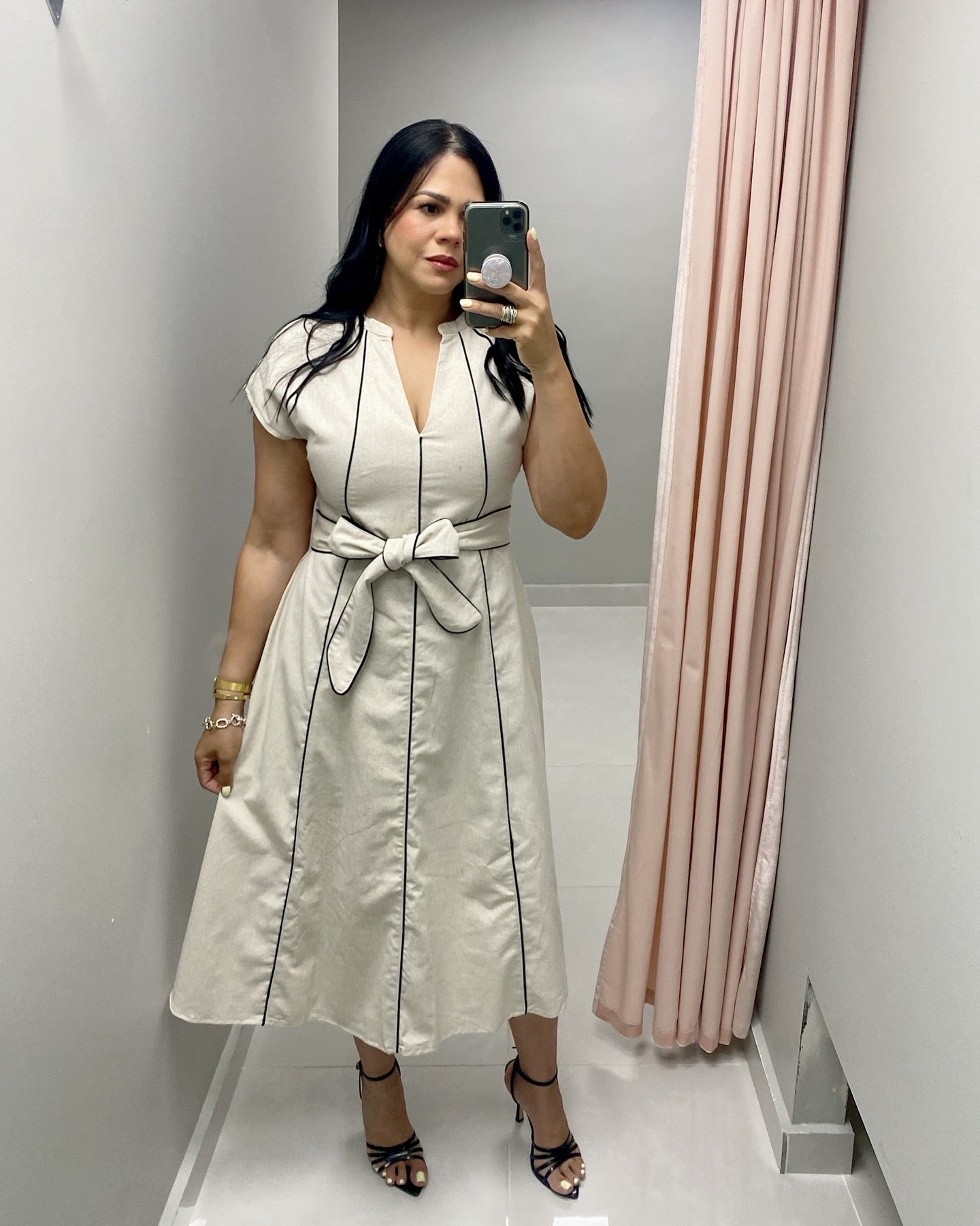 Mila Contrast Linen Dress