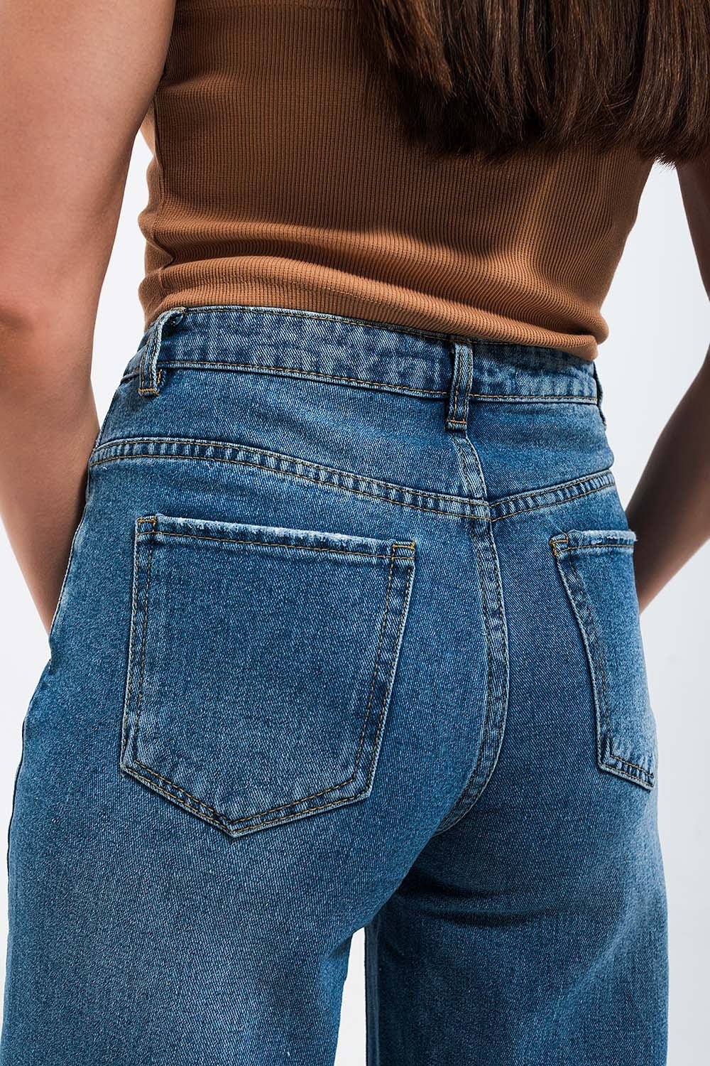 Pink Feather Trim Jeans