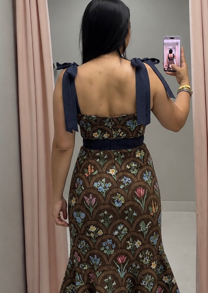 Amara Mocha Floral Dress