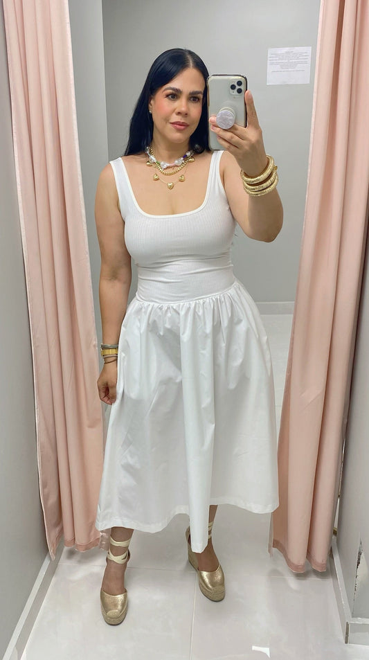 Dianne Midi White Dress