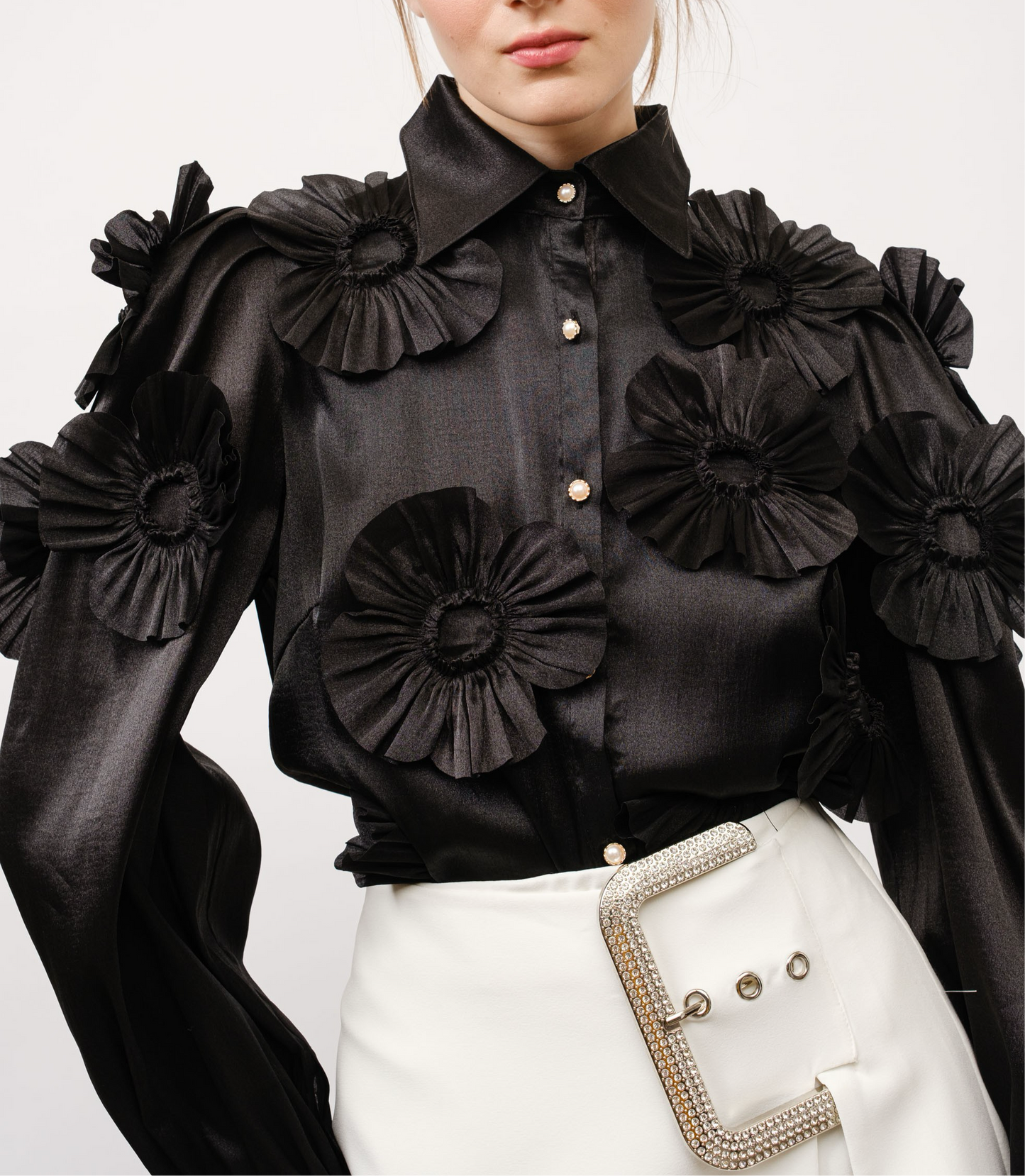 Floral Appliqué Blouse