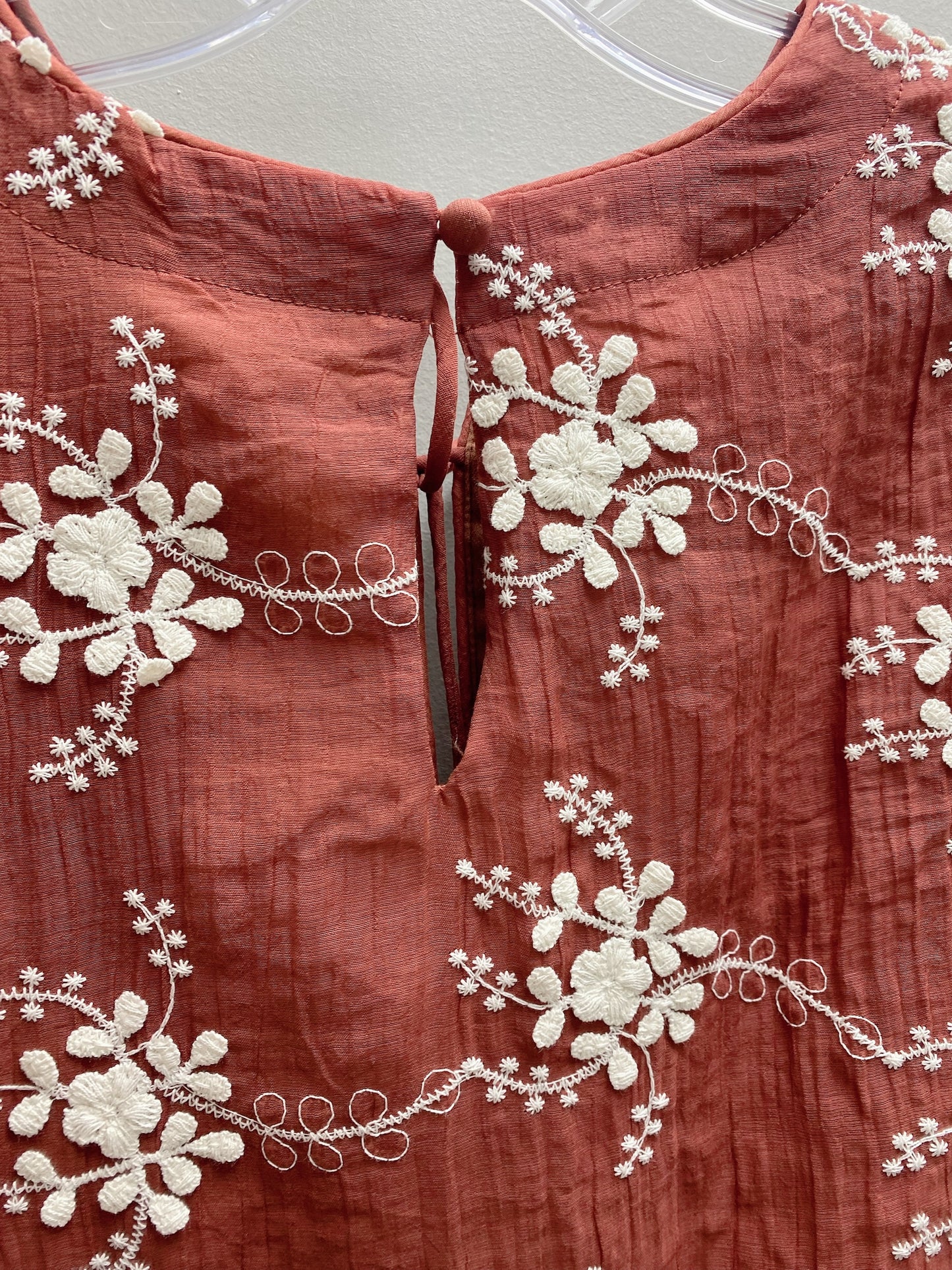 Maroon Embroidered Detail Top