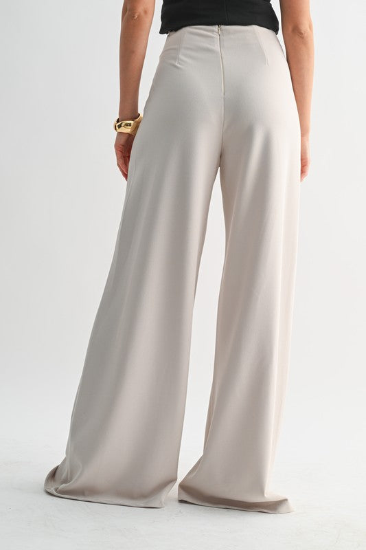 Anika Beige Palazzo Pants