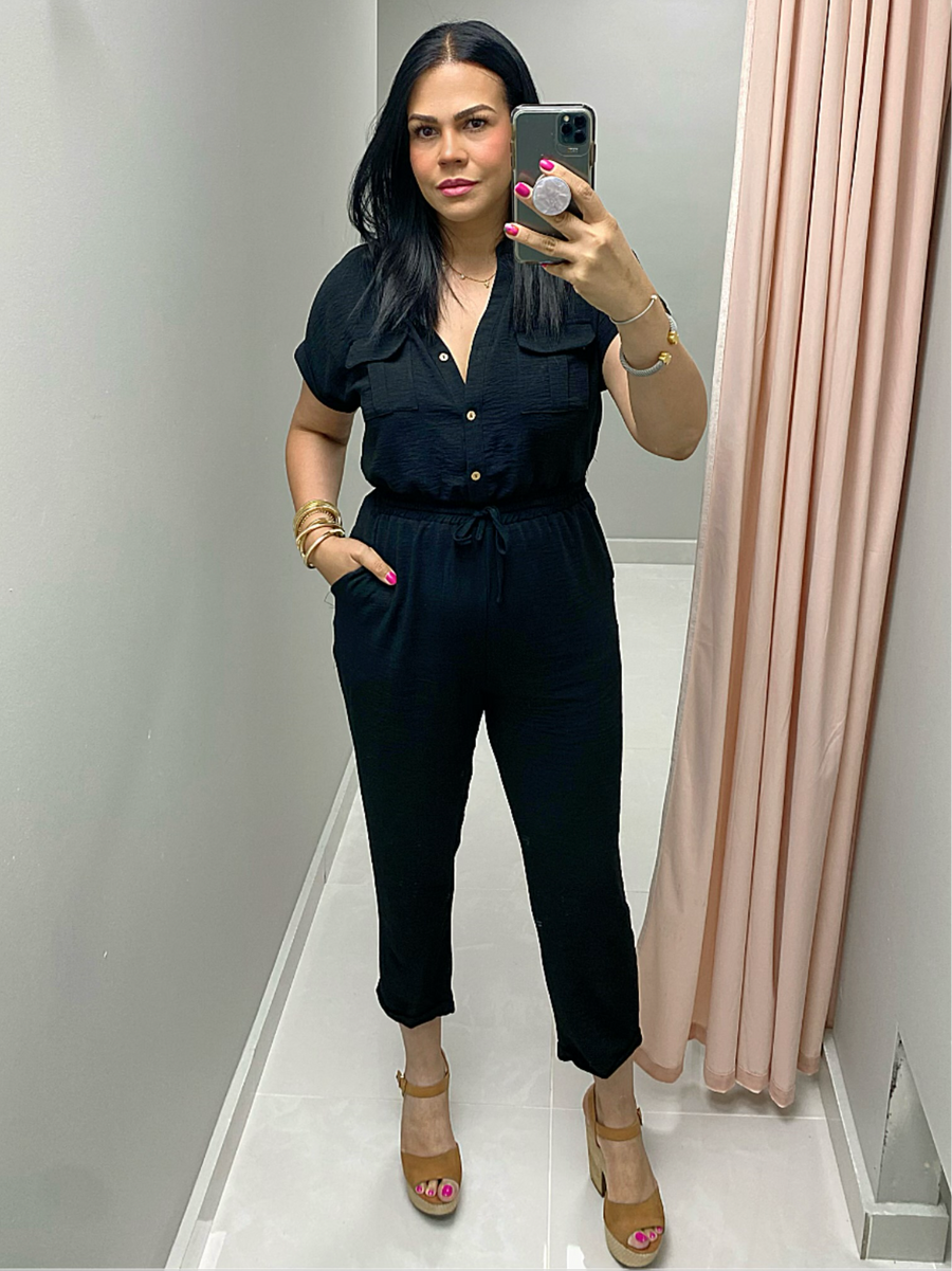 Woven Black Jumpsuit