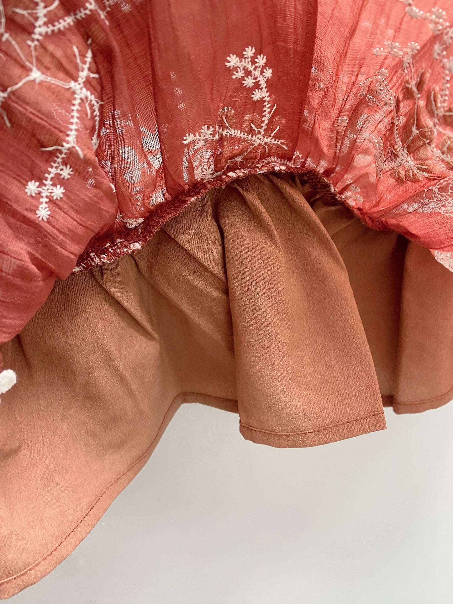 Maroon Embroidered Detail Top