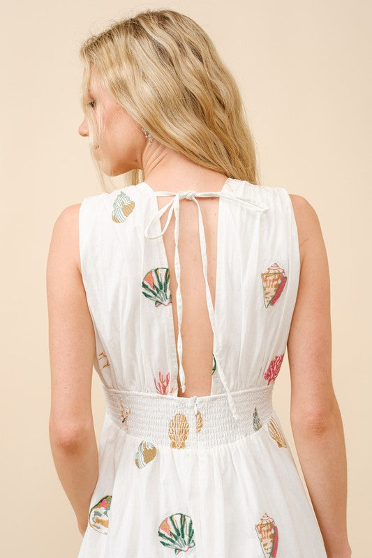 Embroidered Seashell Dress