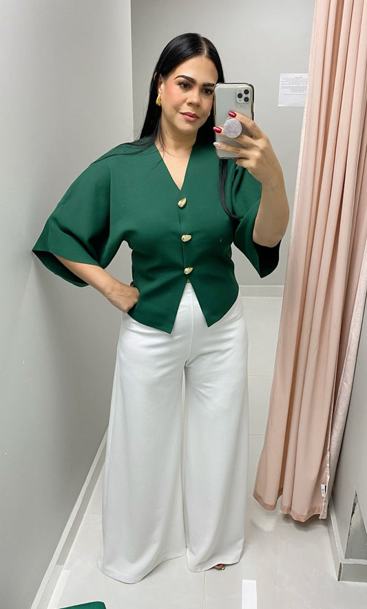 Sophia Knit Top-Green