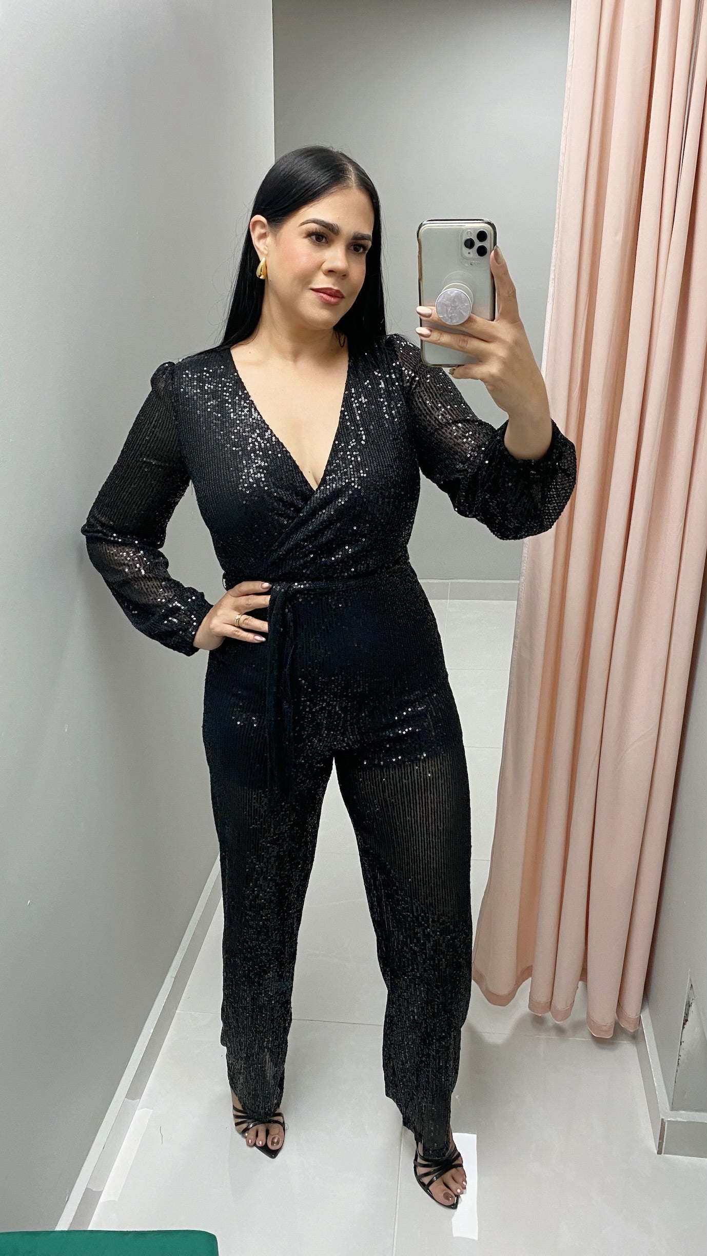 Black Sequins Jumpsuit