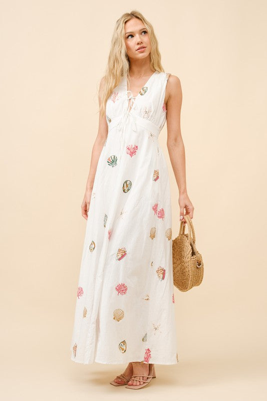 Embroidered Seashell Dress