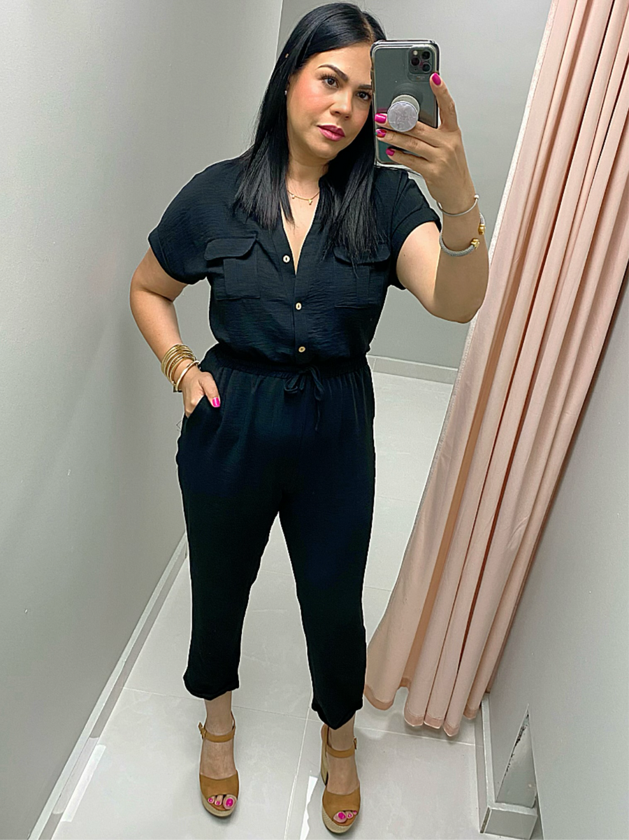 Woven Black Jumpsuit