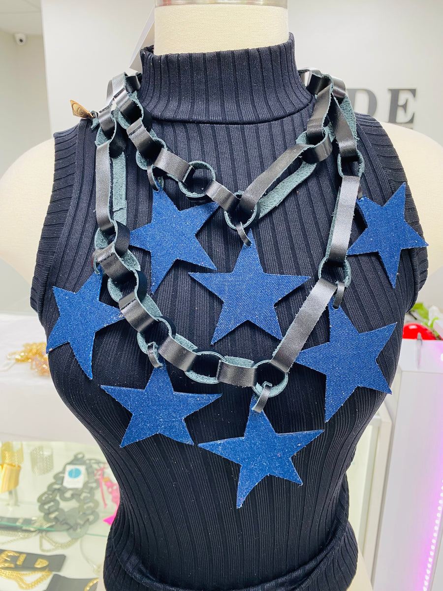 Stars Leather Necklace