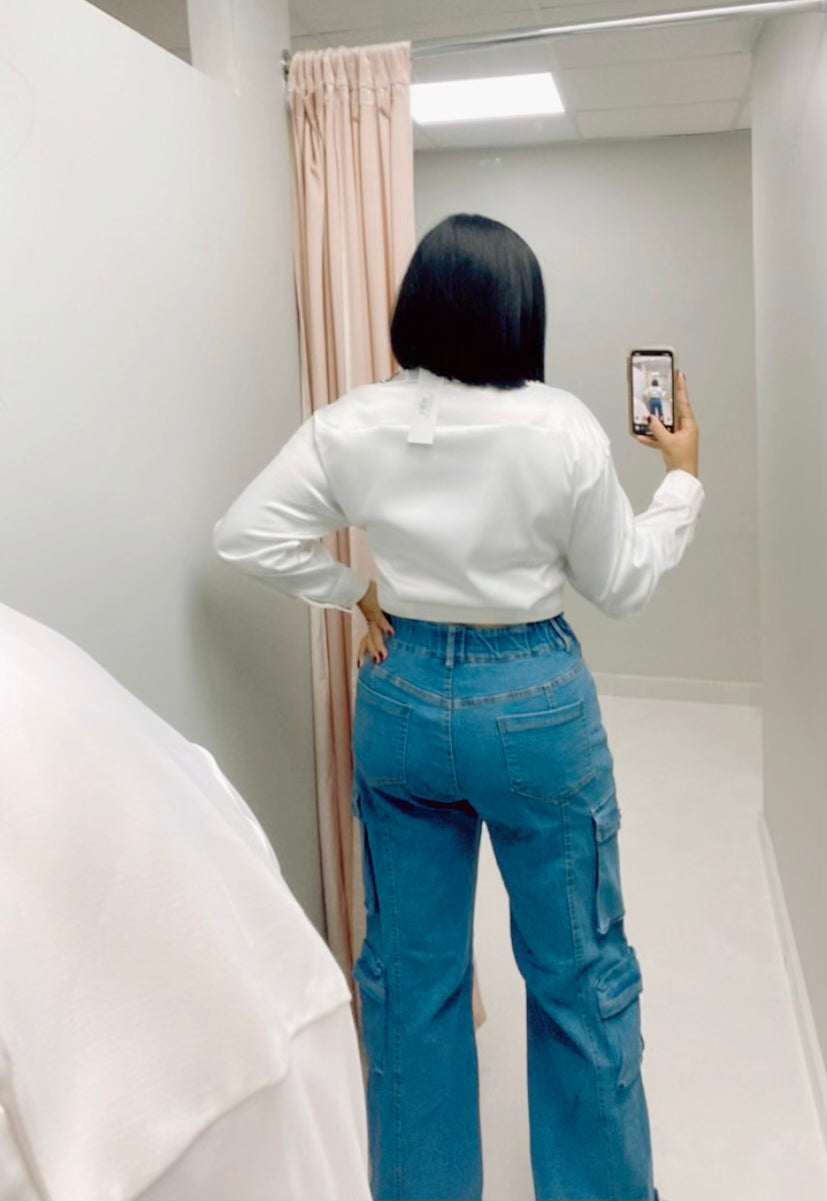 Jeweled Ruched Blouse